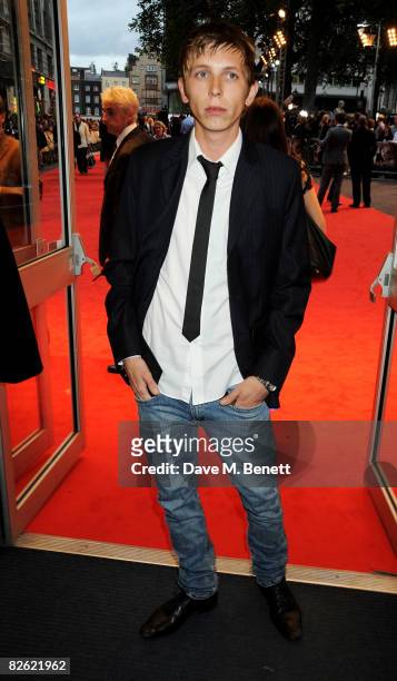 Bronson Webb arrives at the world film premiere of 'RocknRolla', at Odeon West End on September 1, 2008 in London, England.