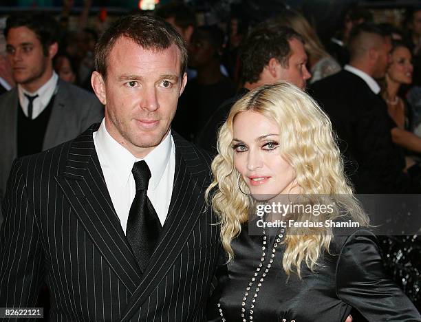 Madonna attends the world premiere of RocknRolla at Odeon West End on September 1, 2008 in London, England.