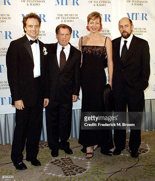 The cast of the television show "The West Wing" Bradley Whitford, Martin Sheen, Allison Janney and Richard Schiff attend the Museum of Television &...