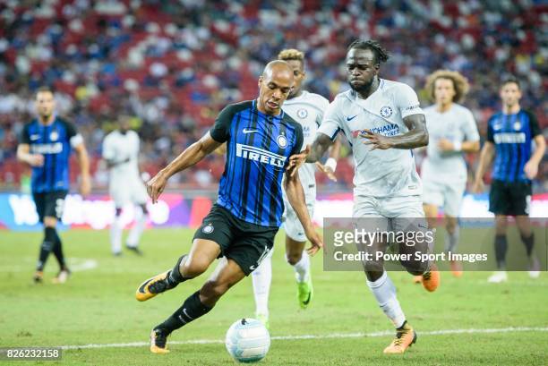 Internazionale Midfielder Joao Mario fights for the ball with Chelsea Midfielder Victor Moses during the International Champions Cup 2017 match...