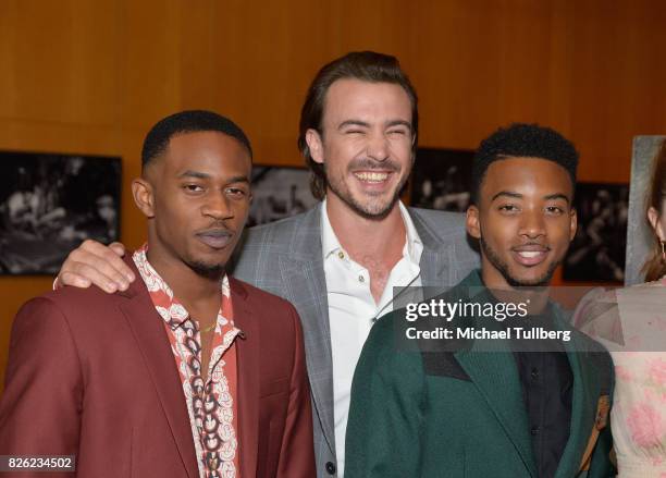 Malcolm David Kelley, Ben O'Toole and Algee Smith attend a special screening of "Detroit" hosted by Annapurna Pictures at the Directors Guild of...