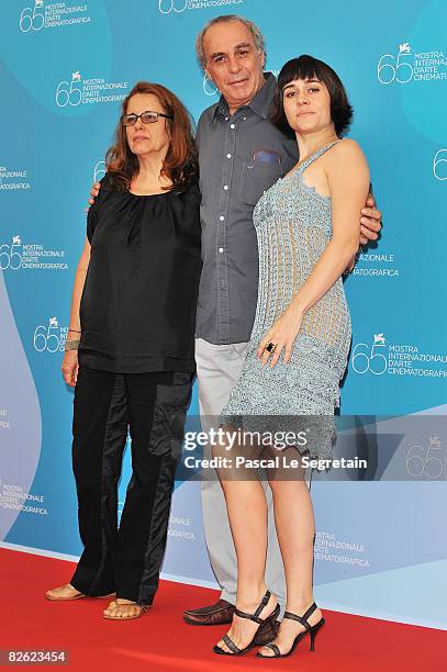 Screenwriter Rosa Dias, director Julio Bressane and actress Alessandra Negrini attend the 'A Erva Do Rato' photocall at the Piazzale del Casino...