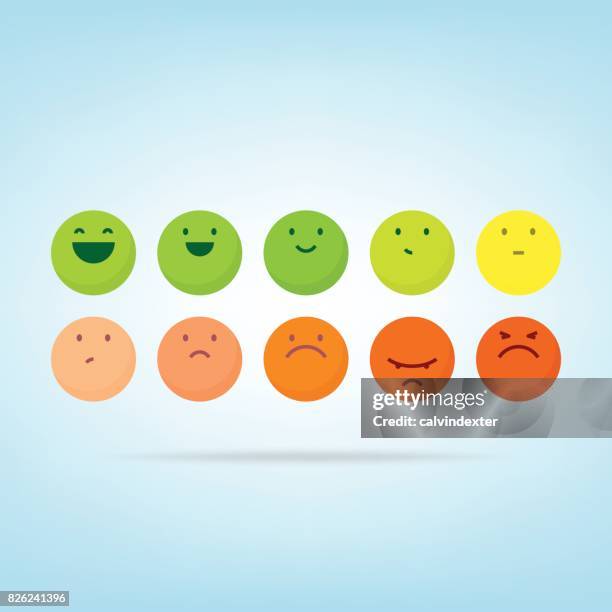 feedback emoticons - nps-score stock illustrations