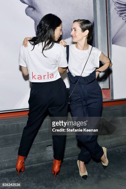 Siena Montefeto and Karla Welch at x karla Launch Party at Maxfield on August 3, 2017 in Los Angeles, California.