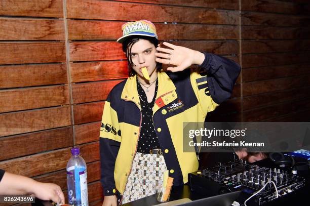 SoKo at x karla Launch Party at Maxfield on August 3, 2017 in Los Angeles, California.