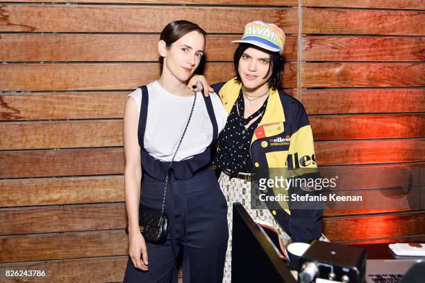 Karla Welch and SoKo at x karla Launch Party at Maxfield on August 3, 2017 in Los Angeles, California.
