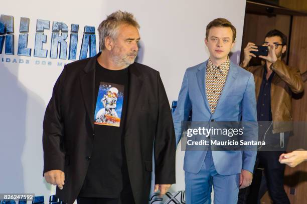 Director Luc Besson and actor Dane DeHaan attends the 'Valerian' Sao Paulo Premiere at Cinepolis JK on August 3, 2017 in Sao Paulo, Brazil.