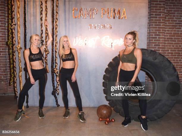 Jamie Schuppert, Kristin Schuppert and Emily Palos attend PUMA Hosts CAMP PUMA To Launch Their Newest Women's Collection, Velvet Rope at Goya Studios...