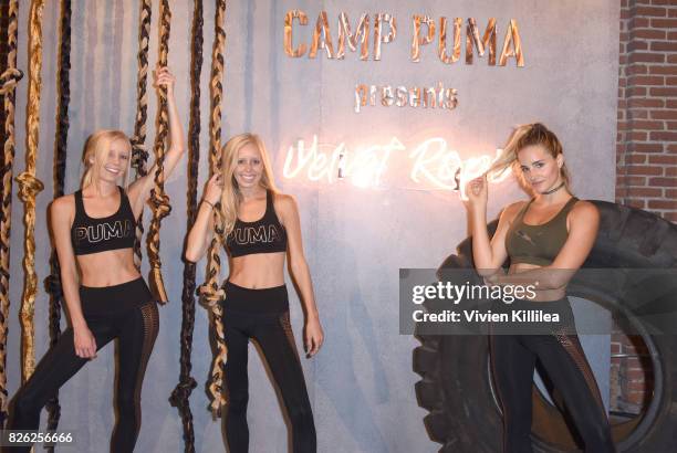 Jamie Schuppert, Kristin Schuppert and Emily Palos attend PUMA Hosts CAMP PUMA To Launch Their Newest Women's Collection, Velvet Rope at Goya Studios...