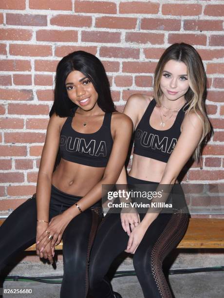 Teala Dunn and Sierra Furtado attend PUMA Hosts CAMP PUMA To Launch Their Newest Women's Collection, Velvet Rope at Goya Studios on August 3, 2017 in...