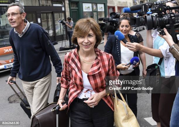 Gregory's parents' lawyers Thierry Moser and Marie-Christine Chastant-Morand arrive at the Court of Appeal in Dijon on August 4, 2017. Murielle Bolle...