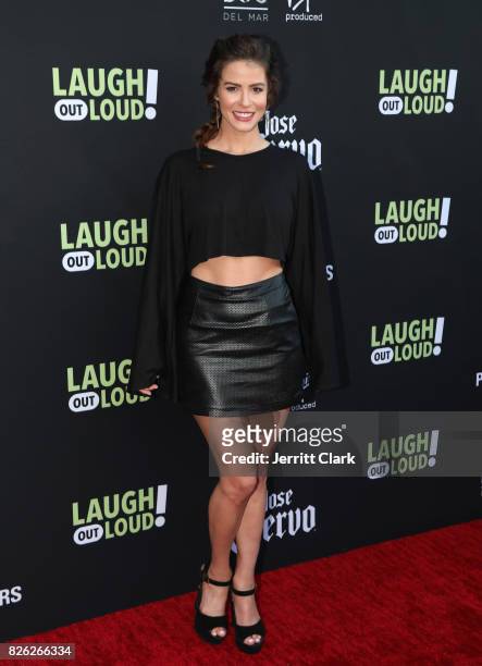 Linsey Godfrey attends Kevin Hart And Jon Feltheimer Host Launch Of Laugh Out Loud at a Private Residence on August 3, 2017 in Beverly Hills,...