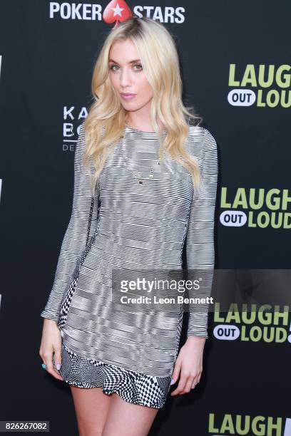 Laura Clery attends the Kevin Hart and Jon Feltheimer Host Launch Of Laugh Out Loud at Private Residence on August 3, 2017 in Beverly Hills,...