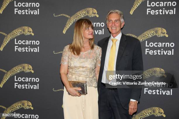 Actress Nastassja Kinski and Marco Solari attend a red carpet during the 70th Locarno Film Festival on August 3, 2017 in Locarno, Switzerland.