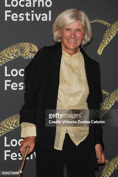 Director Catherine Breillat attends a red carpet during the 70th Locarno Film Festival on August 3, 2017 in Locarno, Switzerland.