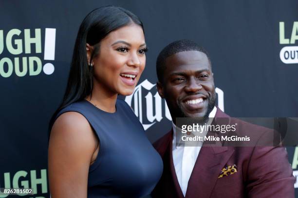 Kevin Hart and Eniko Parrish attends Launch Of Laugh Out Loud hosted by Kevin Hart And Jon Feltheimer on August 03, 2017 in Los Angeles, California.