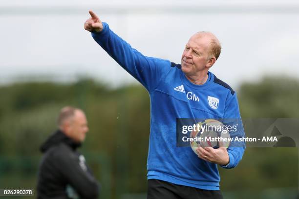 Gary Megson Assistant Head Coach of West Bromwich Albion during a training session on August 3, 2017 in West Bromwich, England.