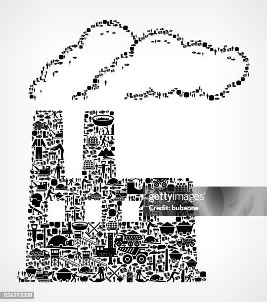 factory mining industry vector icon pattern - man digging icon stock illustrations