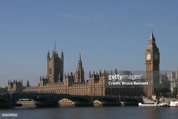 Scenic view of the Houses of Parliament and Big Ben photographed on August 18, 2007 in London, England.