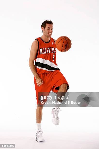 Rudy Fernandez of the Portland Trail Blazers poses for a portrait during the 2008 NBA Rookie Transition Program at the Doral Arrowwood September 2,...