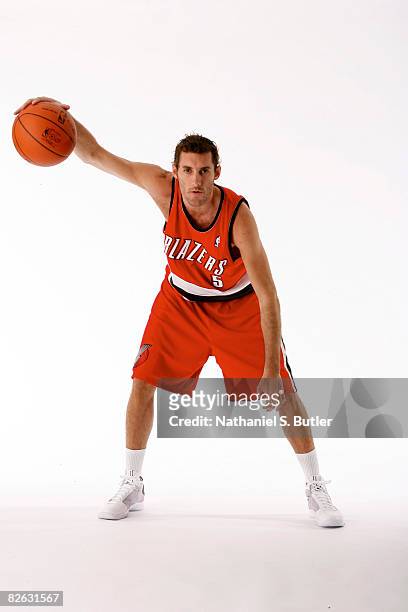 Rudy Fernandez of the Portland Trail Blazers poses for a portrait during the 2008 NBA Rookie Transition Program at the Doral Arrowwood September 2,...