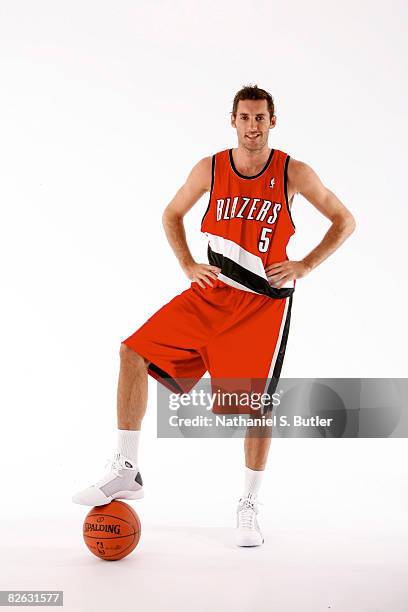 Rudy Fernandez of the Portland Trail Blazers poses for a portrait during the 2008 NBA Rookie Transition Program at the Doral Arrowwood September 2,...