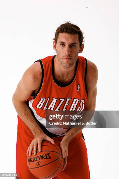 Rudy Fernandez of the Portland Trail Blazers poses for a portrait during the 2008 NBA Rookie Transition Program at the Doral Arrowwood September 2,...