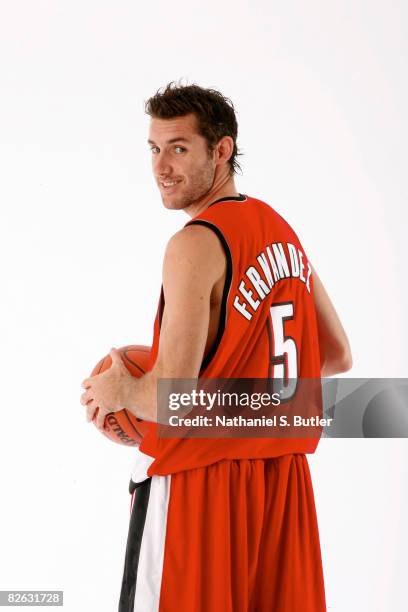 Rudy Fernandez of the Portland Trail Blazers poses for a portrait during the 2008 NBA Rookie Transition Program at the Doral Arrowwood September 2,...