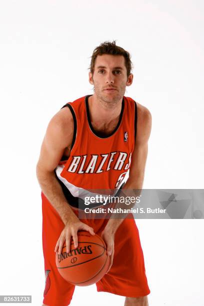 Rudy Fernandez of the Portland Trail Blazers poses for a portrait during the 2008 NBA Rookie Transition Program at the Doral Arrowwood September 2,...