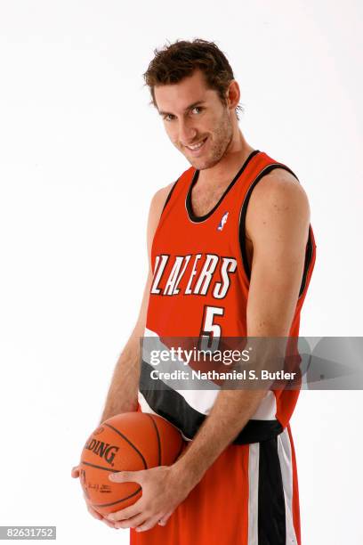 Rudy Fernandez of the Portland Trail Blazers poses for a portrait during the 2008 NBA Rookie Transition Program at the Doral Arrowwood September 2,...