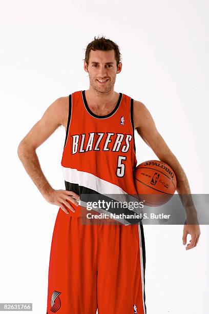 Rudy Fernandez of the Portland Trail Blazers poses for a portrait during the 2008 NBA Rookie Transition Program at the Doral Arrowwood September 2,...