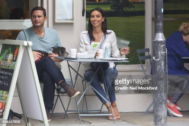 Christine Bleakley and Frank Lampard seen having coffee at Daylesford before walking their dog in Westbourne Grove on August 4, 2017 in London,...