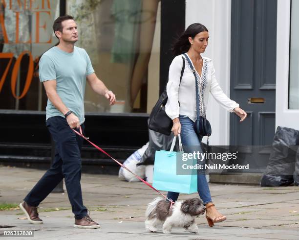 Christine Bleakley and Frank Lampard seen having coffee at Daylesford before walking their dog in Westbourne Grove on August 4, 2017 in London,...