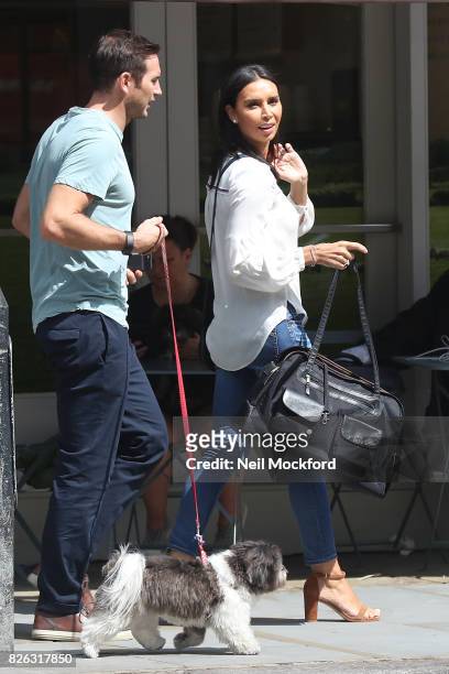 Christine Bleakley and Frank Lampard seen having coffee at Daylesford before walking their dog in Westbourne Grove on August 4, 2017 in London,...
