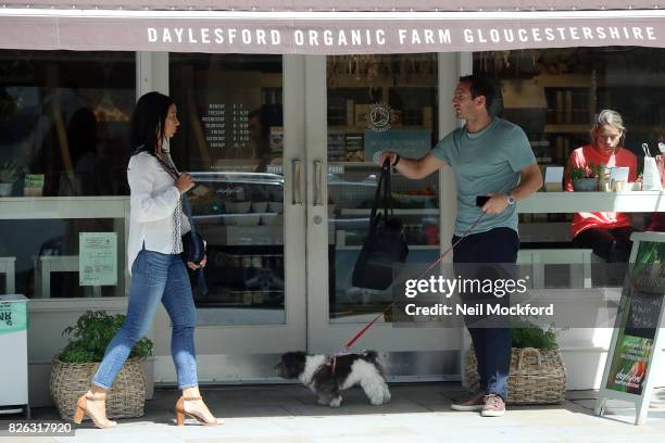 Christine Bleakley and Frank Lampard seen having coffee at Daylesford before walking their dog in Westbourne Grove on August 4, 2017 in London,...