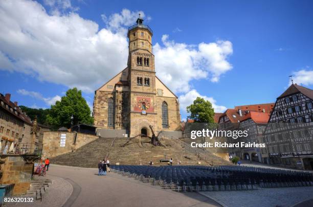 st michael's church, schwaebisch hall - schwabisch hall stock pictures, royalty-free photos & images