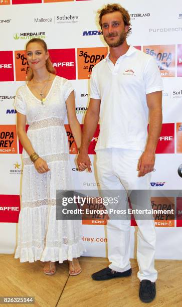 Pierre Casiraghi and wife Beatrice Borromeo attend dinner during the 36th Copa Del Rey Mafre Sailing Cup on August 3, 2017 in Palma de Mallorca,...