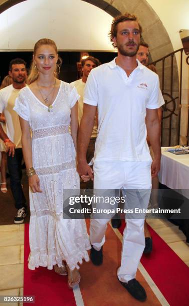 Pierre Casiraghi and wife Beatrice Borromeo attend dinner during the 36th Copa Del Rey Mafre Sailing Cup on August 3, 2017 in Palma de Mallorca,...