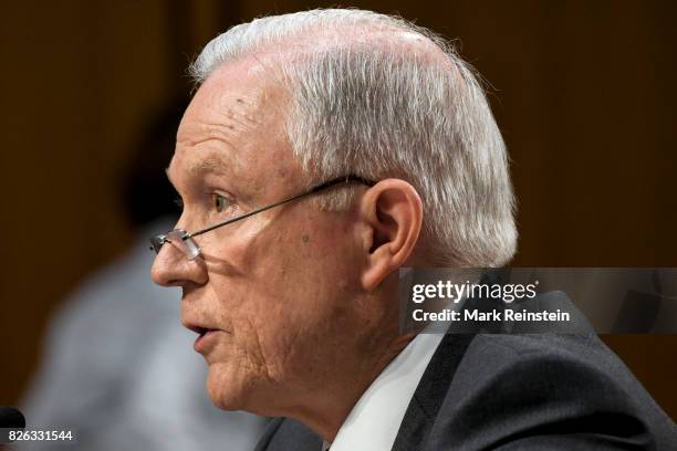 Attorney General Jeff Sessions testifies before the Senate Intelligence Committee, Washington DC, June 13, 2017.