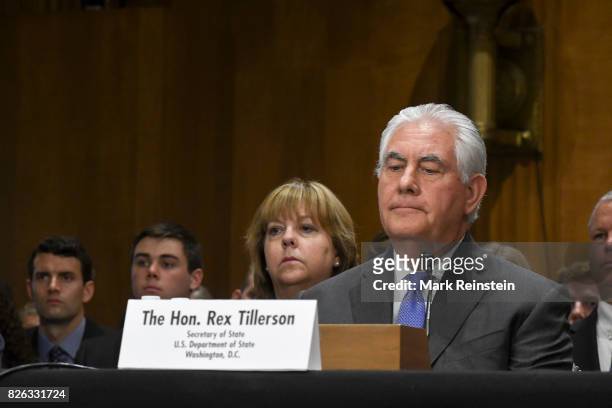 Secretary of State Rex Tillerson testifies before the Senate Appropriations Committee on Foreign Operations, Washington DC, June 13, 2017.