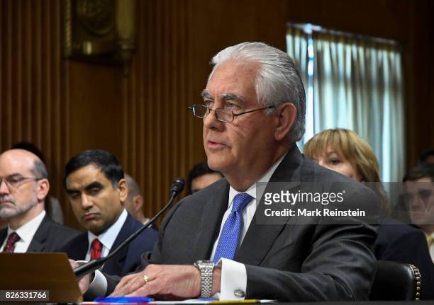 Secretary of State Rex Tillerson testifies before the Senate Appropriations Committee on Foreign Operations, Washington DC, June 13, 2017.