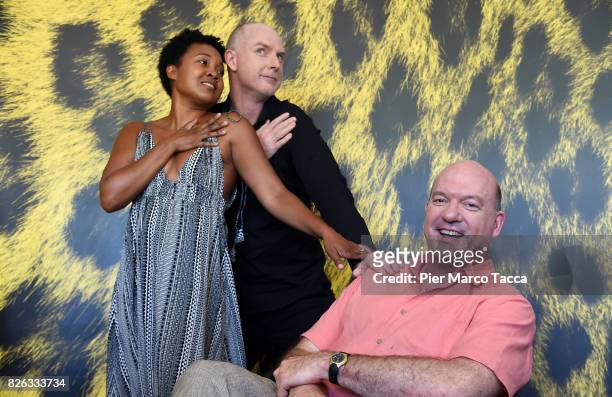 Actress Yvonne Lagramada Huff Lee, Actor Hugo Armstrong and Director John Carroll Lynch during the 70th Locarno Film Festival on August 4, 2017 in...