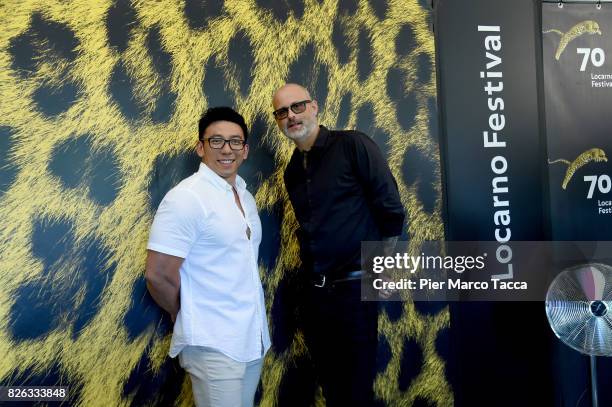 Ronald Yang and Denis Cote attend a photocall during the 70th Locarno Film Festival on August 4, 2017 in Locarno, Switzerland.