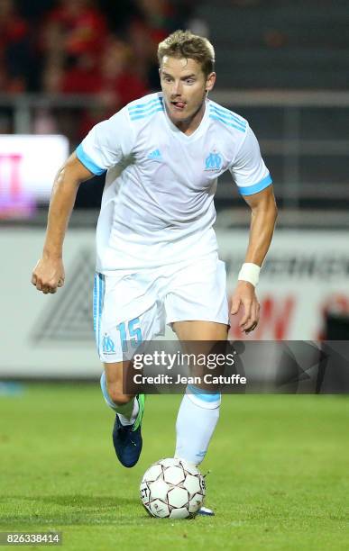 Tomas Hubocan of OM during the UEFA Europa League third qualifying round second leg match between KV Oostende and Olympique de Marseille at Versluys...