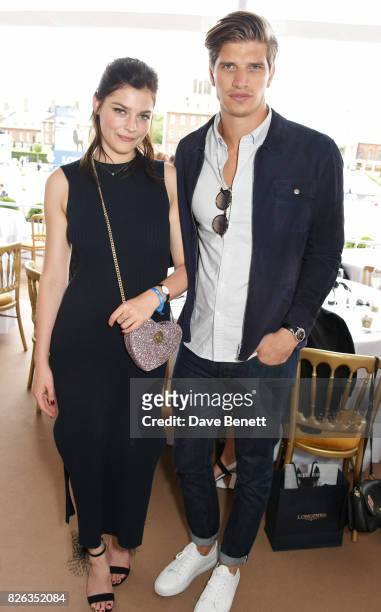 Amber Anderson and Toby Huntington-Whiteley attend the Longines hospitality lounge at the Global Champions Tour at the Royal Hospital Chelsea on...