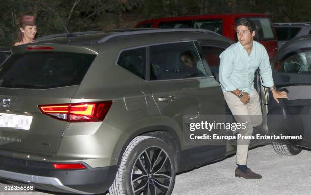 Princess Elena of Spain and her son Felipe Juan Froilan de Marichalar y Borbon attend Spanish bullfighter Cayetano Rivera performs at the Palma de...