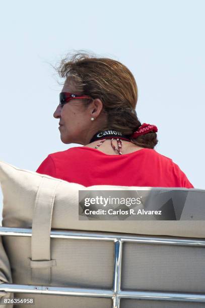 Princess Elena of Spain is seen on board of Tara during the 36th Copa Del Rey Mafre Sailing Cup on August 4, 2017 in Palma de Mallorca, Spain.