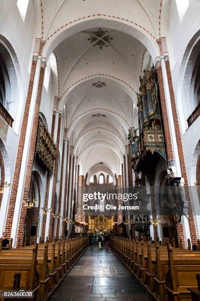 Roskilde Cathedral is seen on August 4, 2017 in Roskilde, Denmark. Danish Prince Henrik announced yesterday that he will not as planned accept to be...