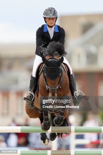 Penelope Leprevost of France riding Urano de Cartigny during Longines Global Champions Tour on August 4, 2017 in London, England.