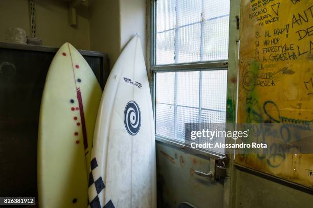 Milano, Italy. Antonio Aguirre, surf boards shaper, chase the summer living between Italy and Perù.